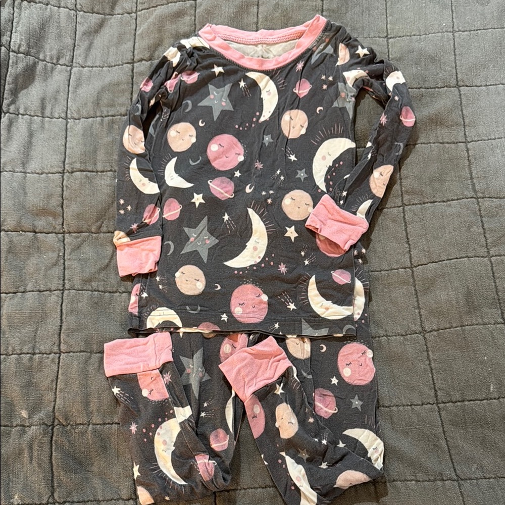 Little Sleepies Pink To the Moon and Back Two Piece Pajama Set